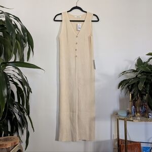 Astr The Label Cream Ribbed Vest L